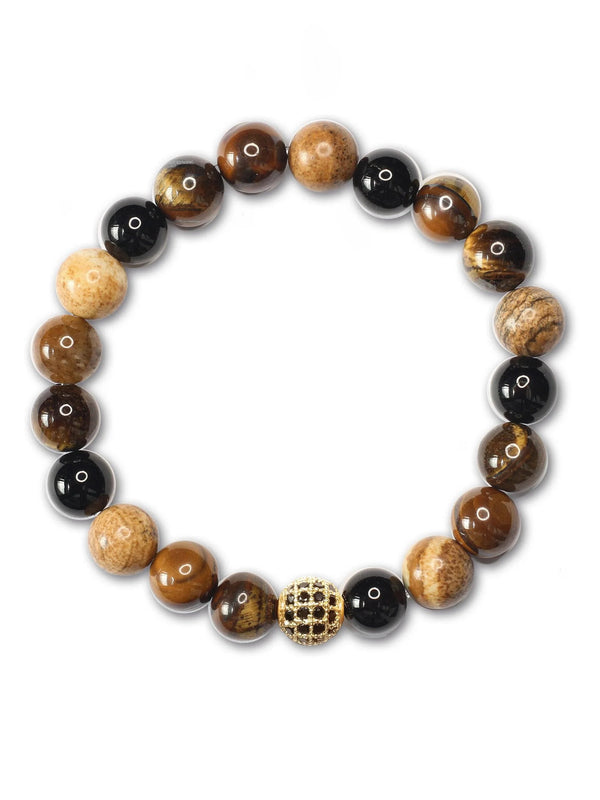 Brazalete Tigre Onyx 8mm - Tayrona Accesorios