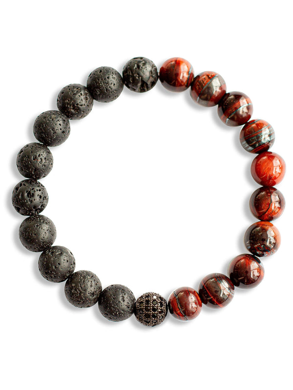 Brazalete Tigre Rojo Volcán 8mm - Tayrona Accesorios