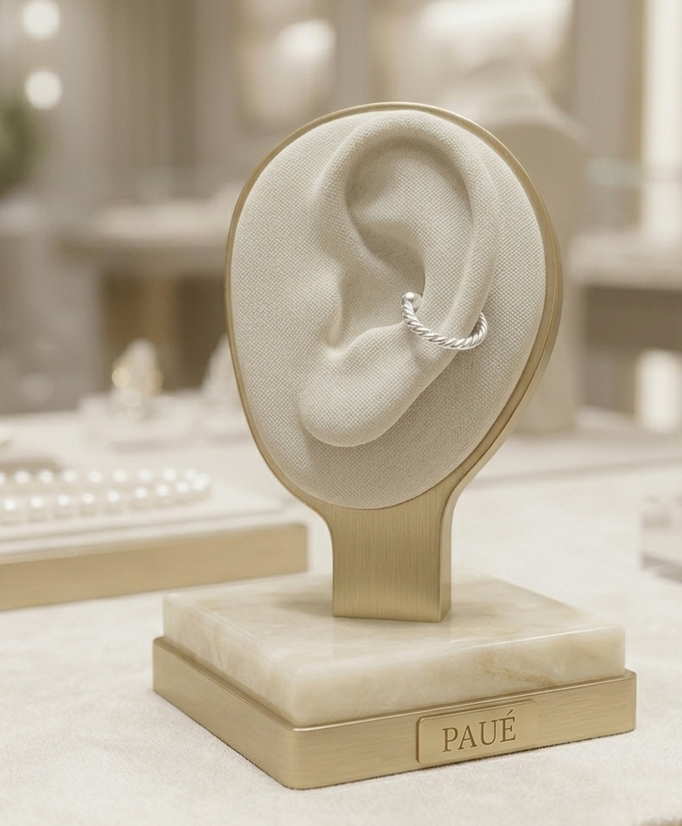 Earcuff Caperuza Chapado En Plata 925