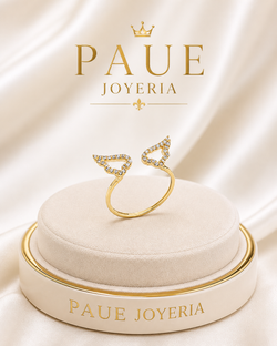 Anillo Marella Alas Con Zircones Oro 18k