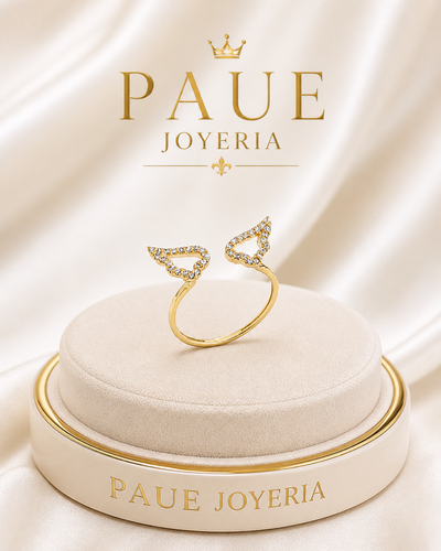 Anillo Marella Alas Con Zircones Oro 18k