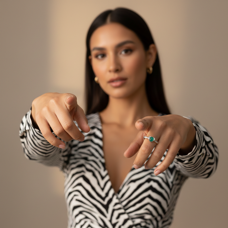Anillo Con Esmeralda Mara