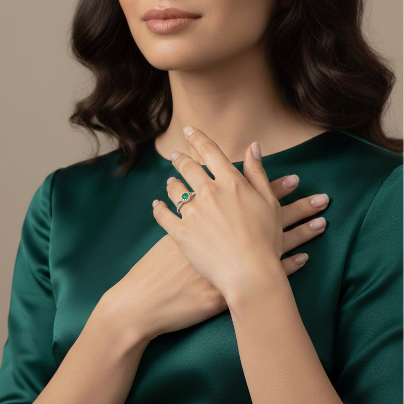 Anillo Con Esmeralda Aura Veneciana