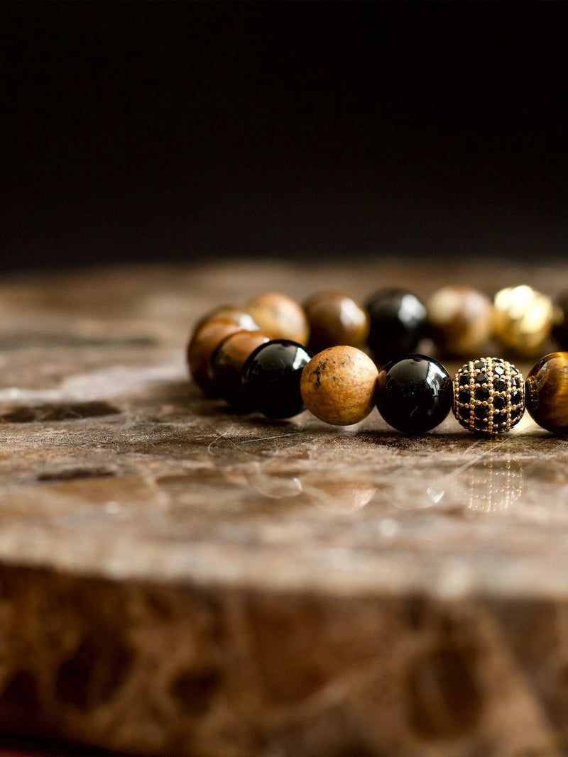 Brazalete Tigre Onyx 8mm - Tayrona Accesorios