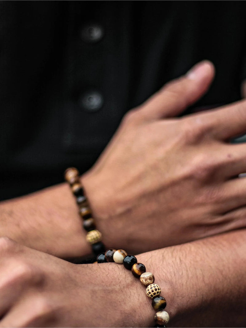 Brazalete Tigre Onyx 8mm - Tayrona Accesorios