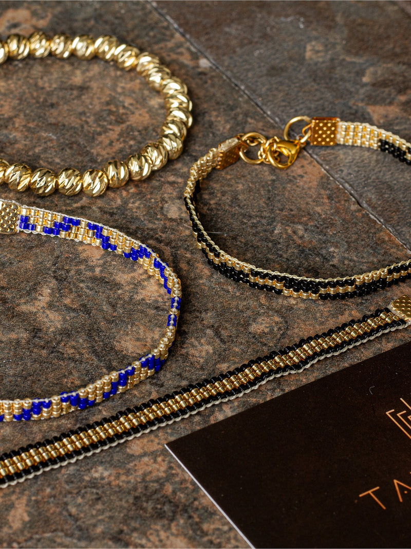 Brazalete Miyuki Rio de Oro 3 puntos - Tayrona Accesorios