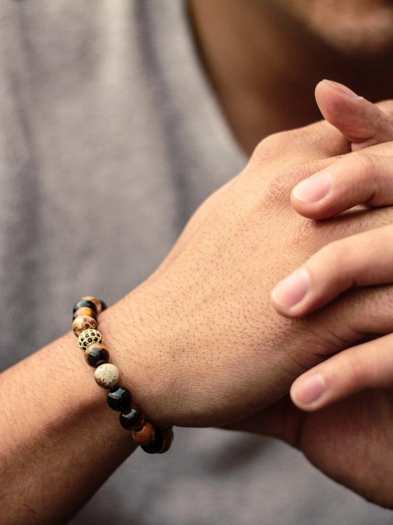 Brazalete Tigre Onyx 8mm - Tayrona Accesorios