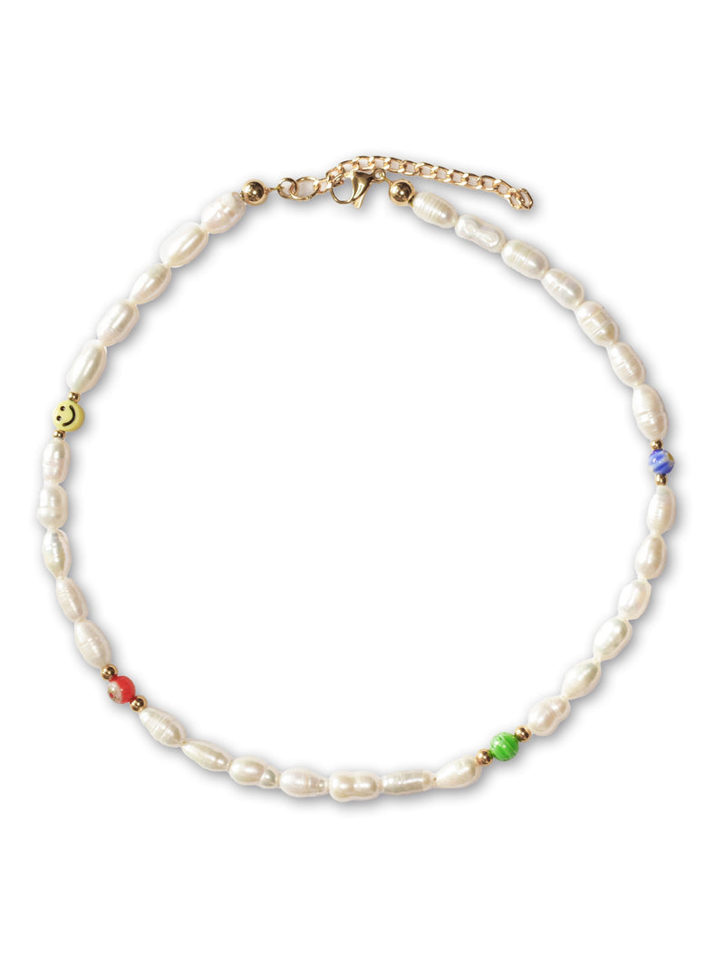 Choker Perla de Rio y Millefiori