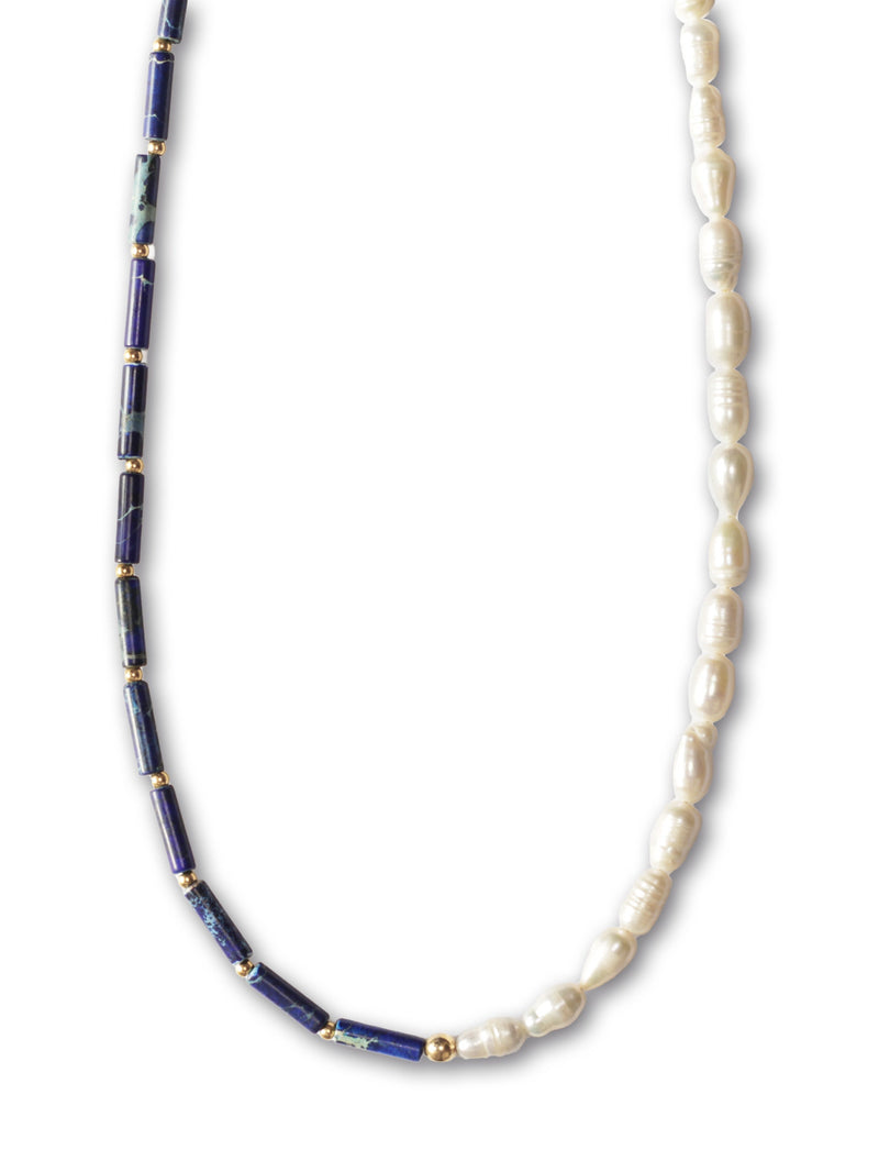 Collar Perla de Rio y Jasper Océano