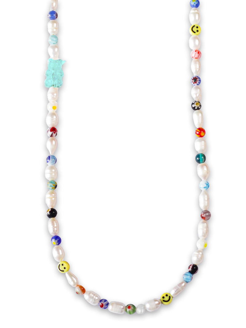 Collar Perla de Rio Millefiori 7mm