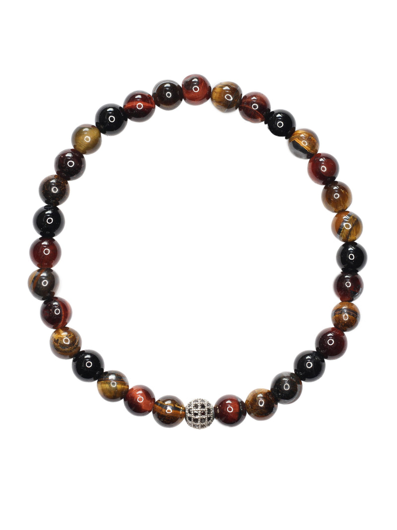 Brazalete Ojo de Tigre & Onyx 6mm