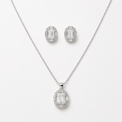 Set Cadena + Dije + Aretes Diamount