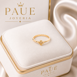 Anillo Celinea Con Zircones Clasico Oro 18k