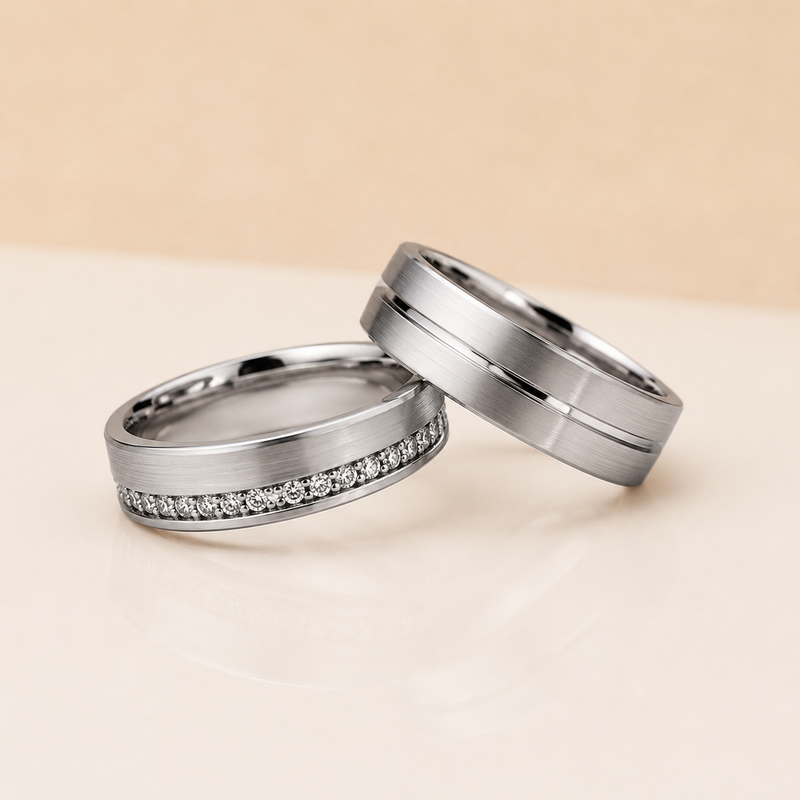 Argollas de Matrimonio Velvet Oro Blanco 18k