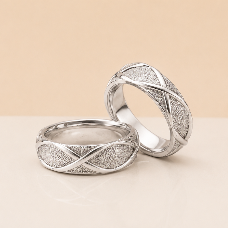 Argollas de Matrimonio Nué Oro Blanco 18k