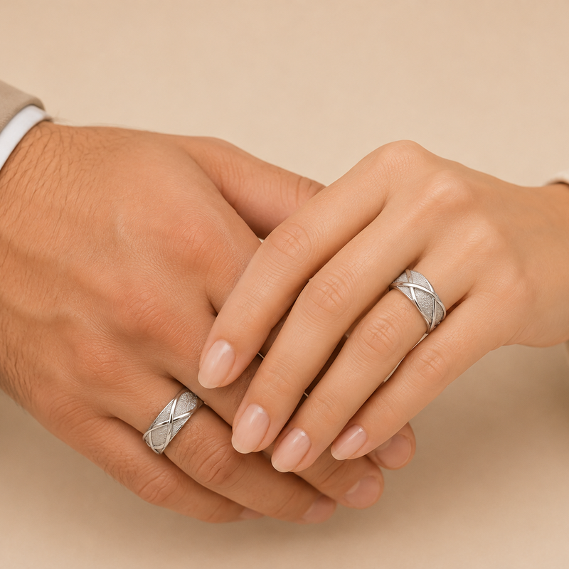 Argollas de Matrimonio Nué Oro Blanco 18k