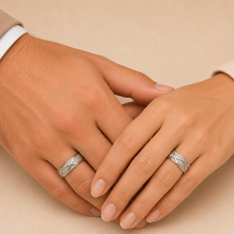 Argollas de Matrimonio Nué Oro Blanco 18k