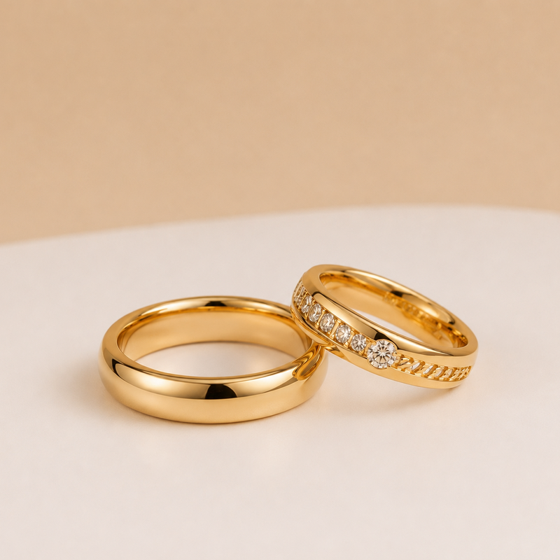 Argollas de Matrimonio Amanecer Dorado oro 18k