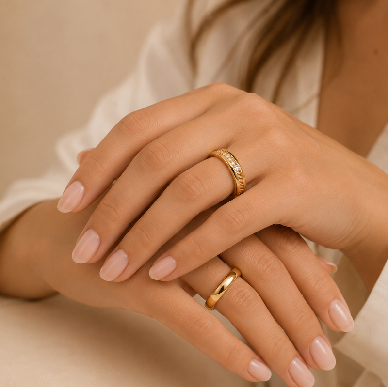 Argollas de Matrimonio Amanecer Dorado oro 18k
