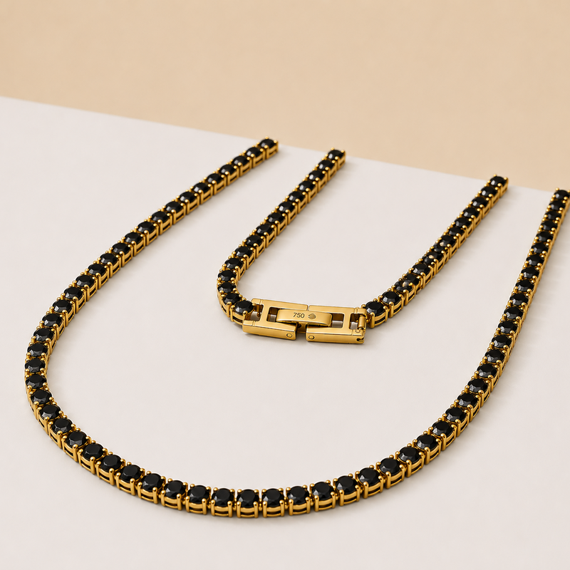 Cadena Tennis En Oro Laminado