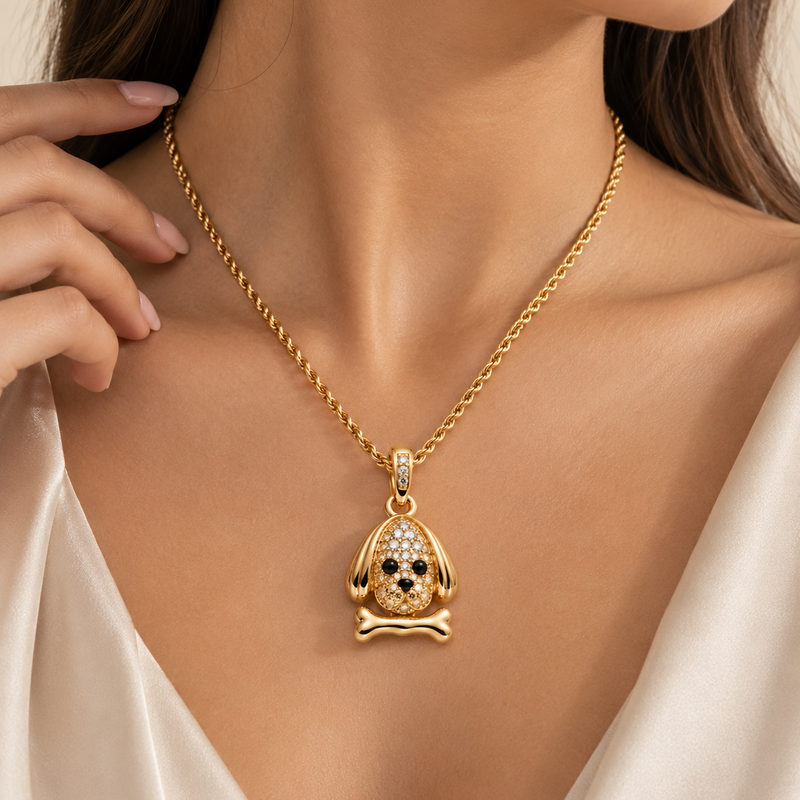 Dije Perro Seline Con Diamantes