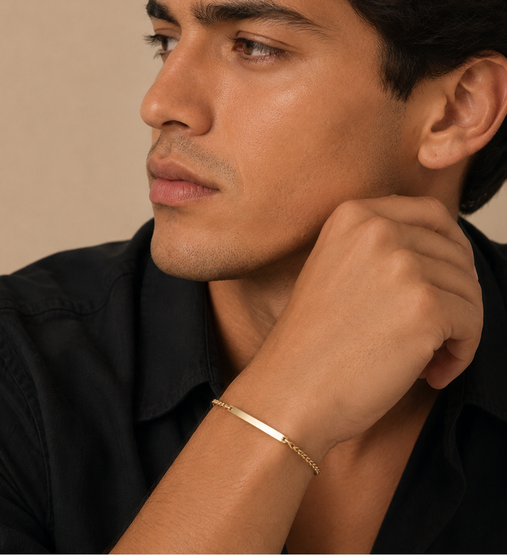 Pulsera Hank En Oro Laminado