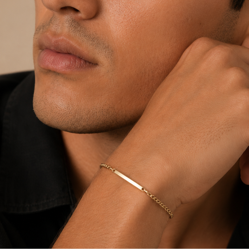Pulsera Hank En Oro Laminado