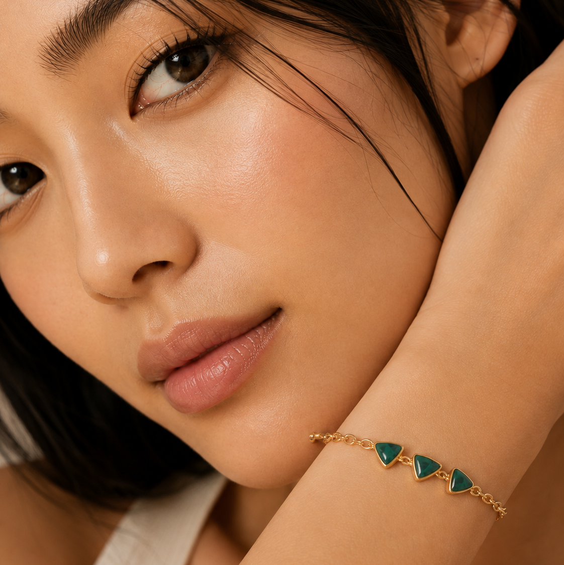 Pulsera Con Esmeralda De Brasil Nucleo Aureó