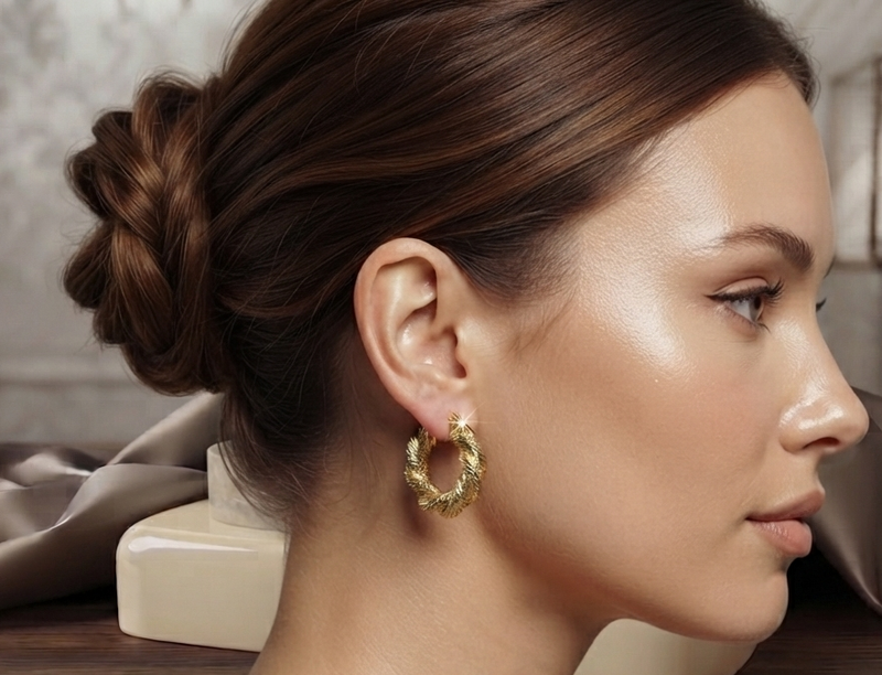 Aretes Aura Floral Chapadas En Oro