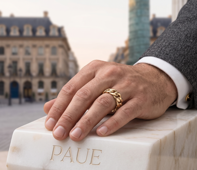 Anillo Cuban Prime En Oro Laminado Para Hombre