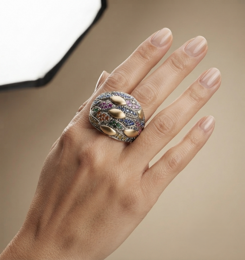 Anillo Sterling Oro Plata