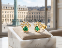 Aretes Huellitas En Esmeralda