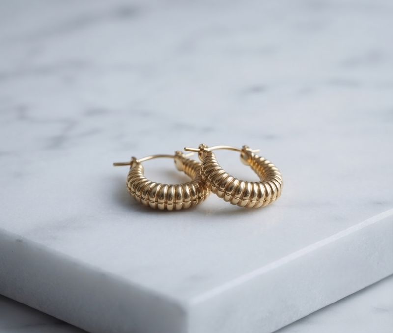 Aretes Tomy De Mujer Chapadas En Oro