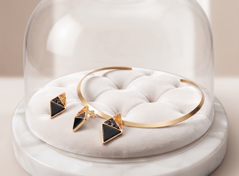 Set Collar + Topos Turmalina Lumina
