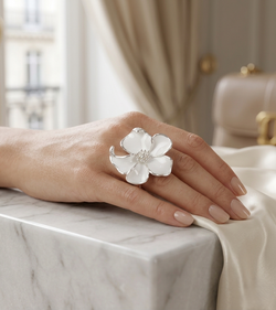 Anillo Dogwood Baño de Plata