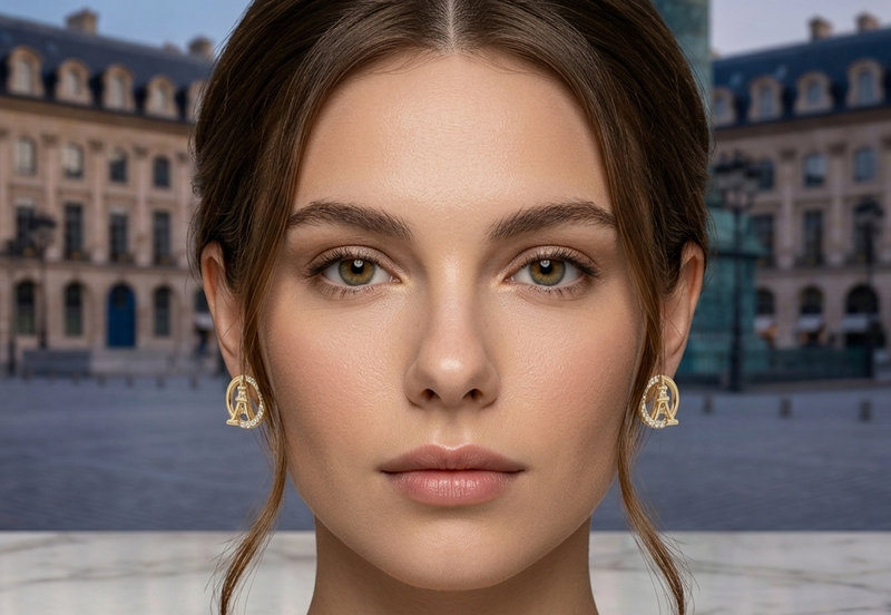 Aretes Torre Eifell En Oro Plata