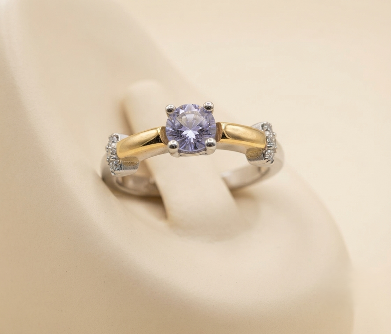 Anillo Perlita Oro Plata