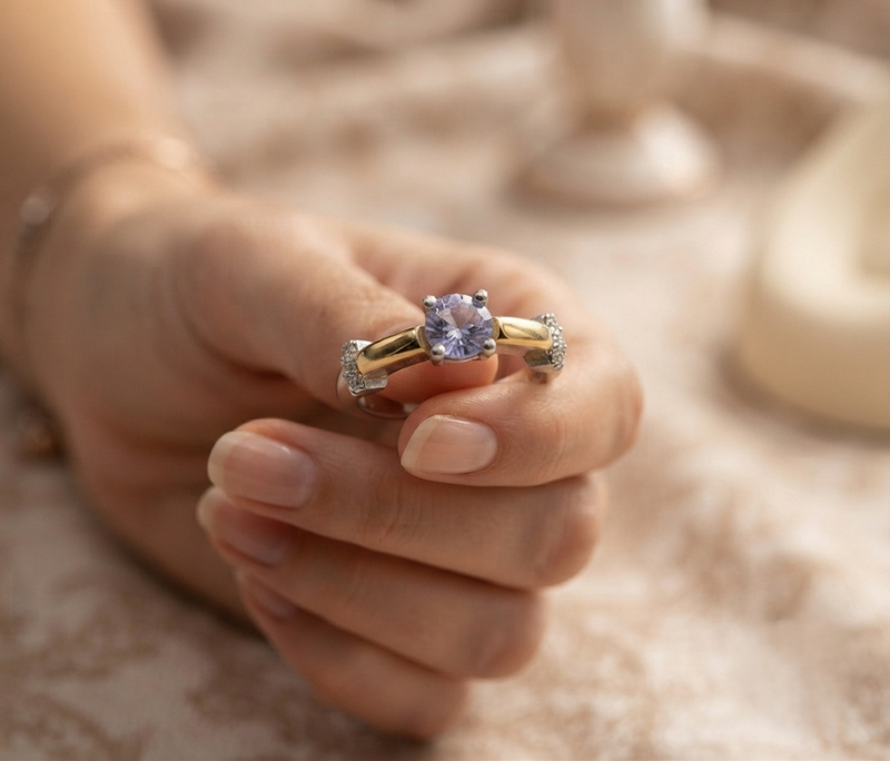 Anillo Perlita Oro Plata