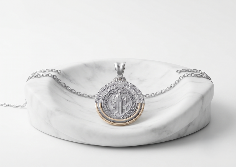 Dije Custodia Divina Oro Plata