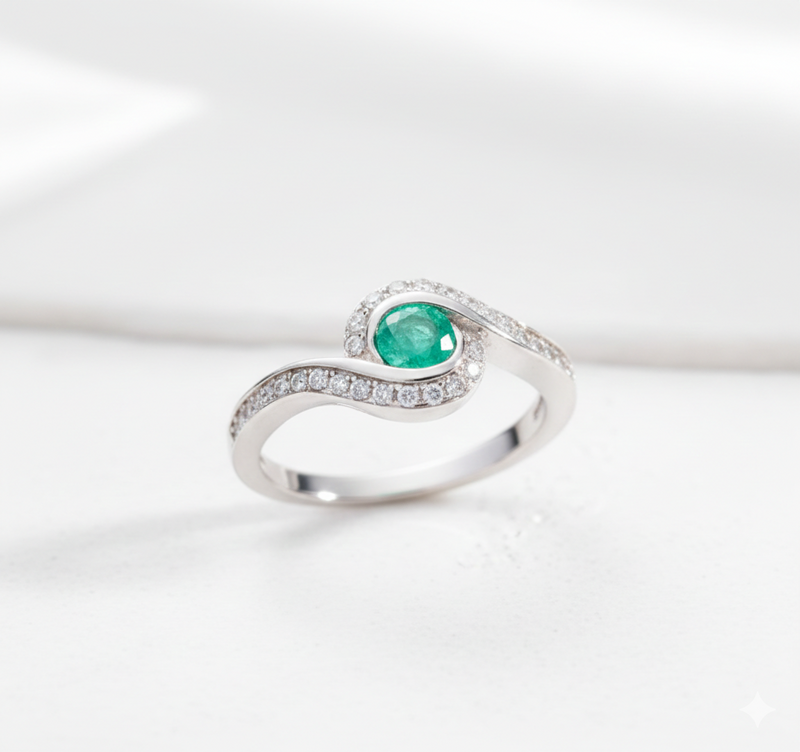 Anillo Con Esmeralda Zahra
