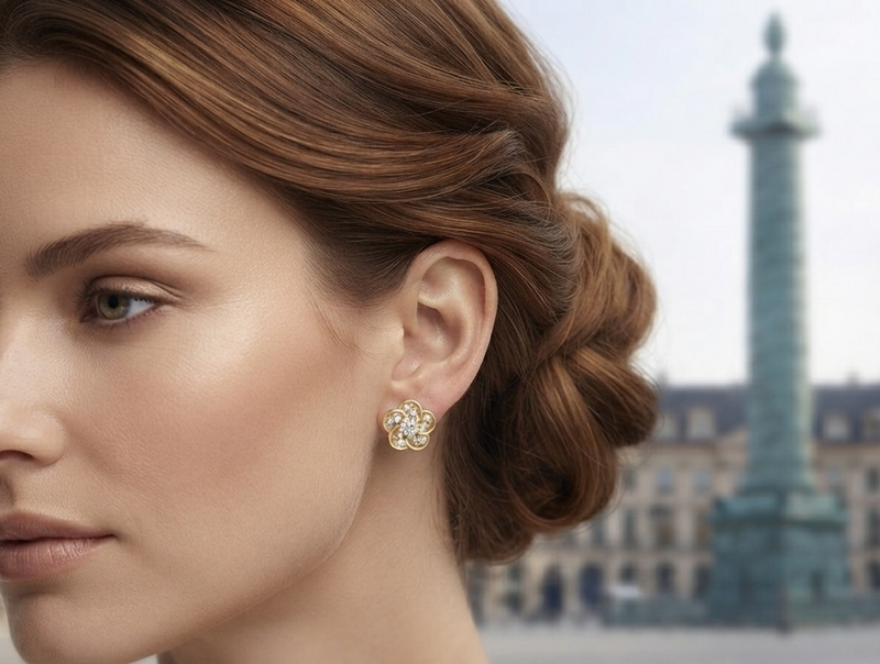 Aretes Bloom En Oro Plata