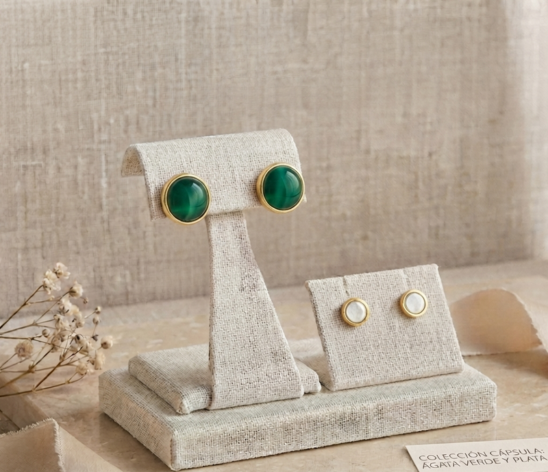 Aretes Solaris En Piedra Energetica