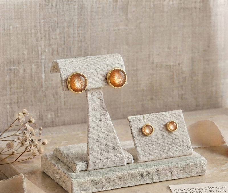 Aretes Solaris En Piedra Energetica