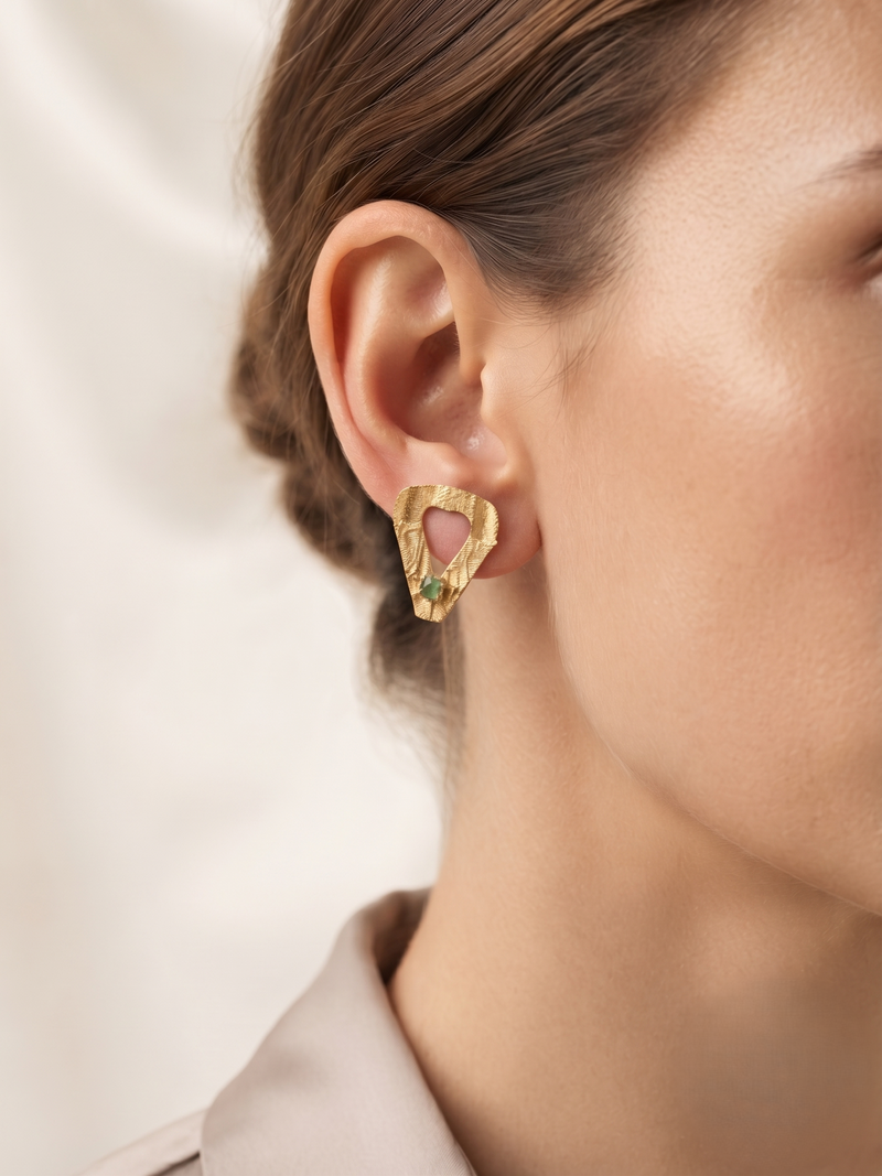 Aretes Cinta Chapadas En Oro