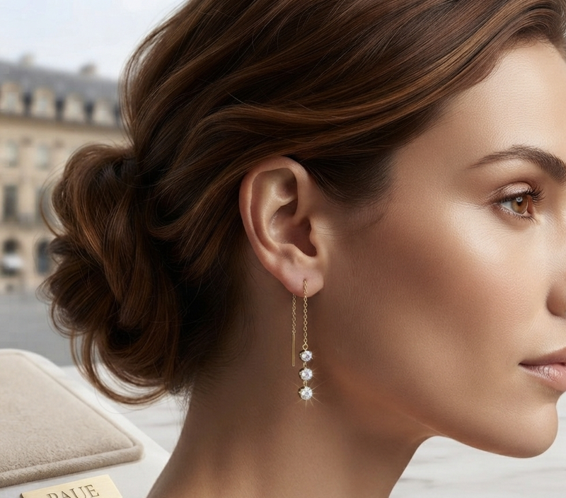 Aretes Colgantes En Oro Plata