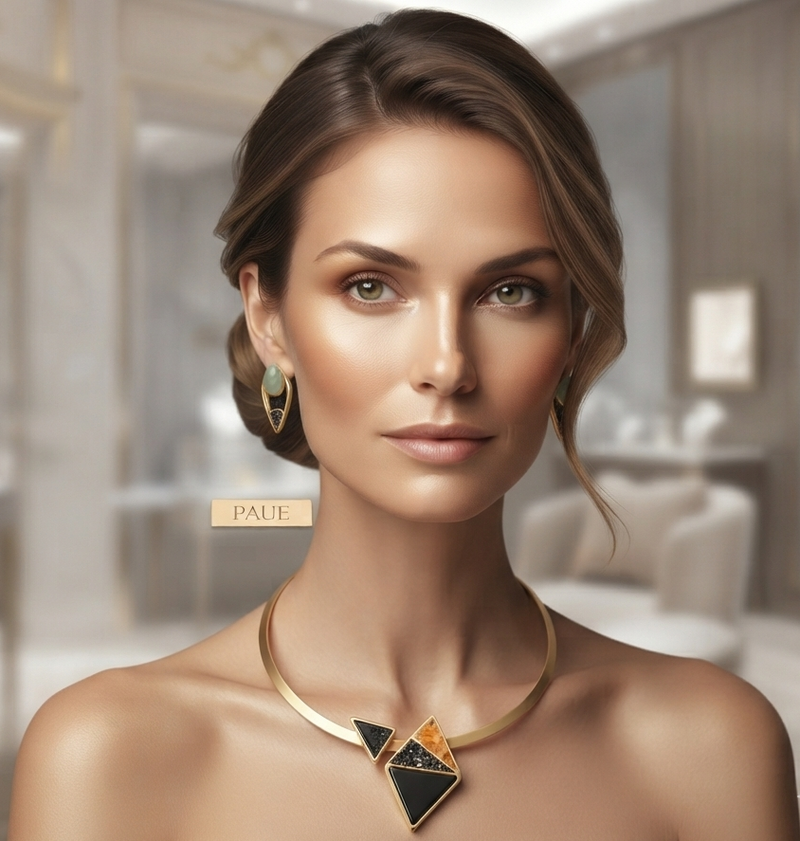 Set Collar + Topos Turmalina Lumina