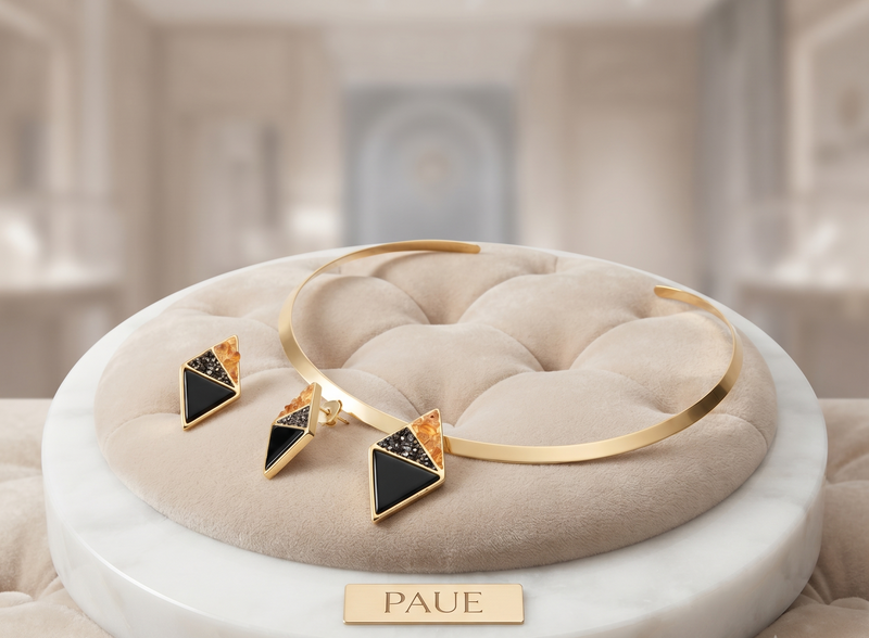 Set Collar + Topos Turmalina Lumina
