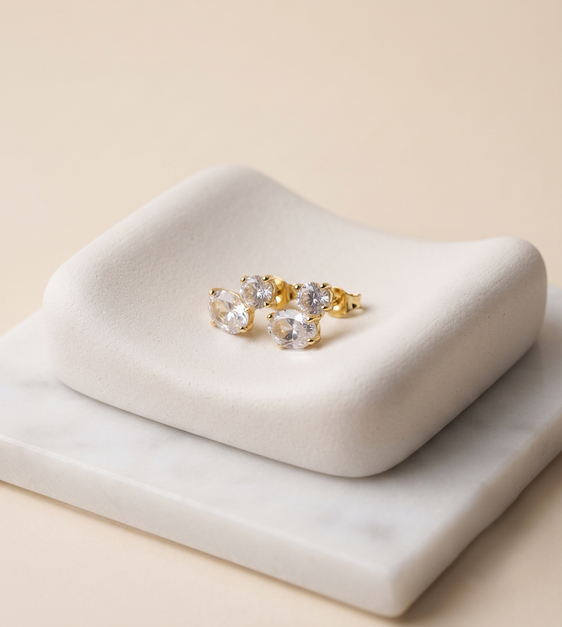 Aretes Constelación  Chapadas En Oro