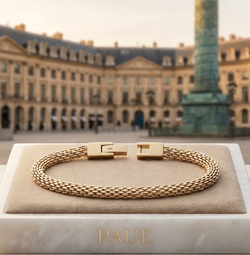 Pulsera Trenzada En Oro Laminado