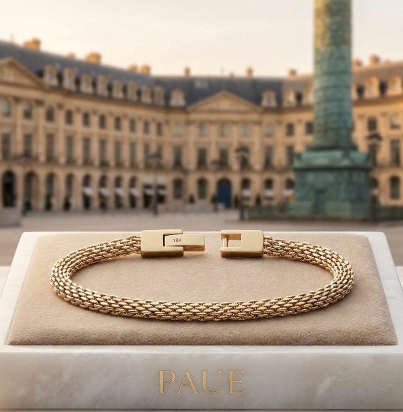 Pulsera Trenzada En Oro Laminado